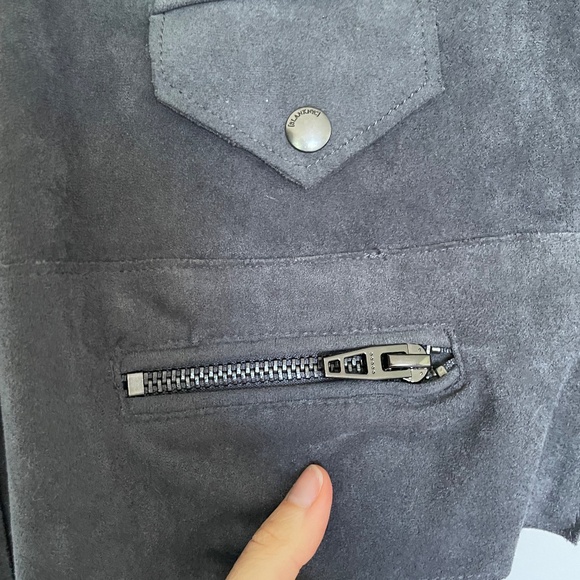 Anthropologie Blank NYC Faux-Suede Dark Gray Moto Jacket/Blazer Size XS NWT - Picture 8 of 16